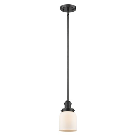 Innovations Lighting 1 Light Small Bell 5In. Oiled Rubbed Bronze Mini Pendant With Matte White Cased Glass, 507988 201S-OB-G51